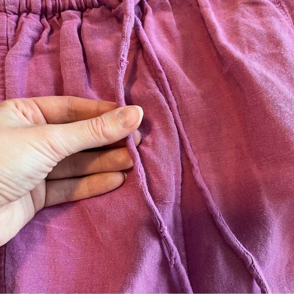 ✨ Free People Mirella Drawstring Shorts Linen Blend Pink Purple Small - Picture 10 of 13